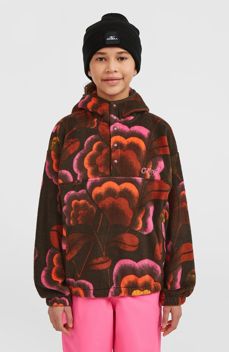 Superfleece Half-Zip Hoodie | Brown Originals Flower Superfleece Half-Zip Hoodie | Brown Originals Flower
