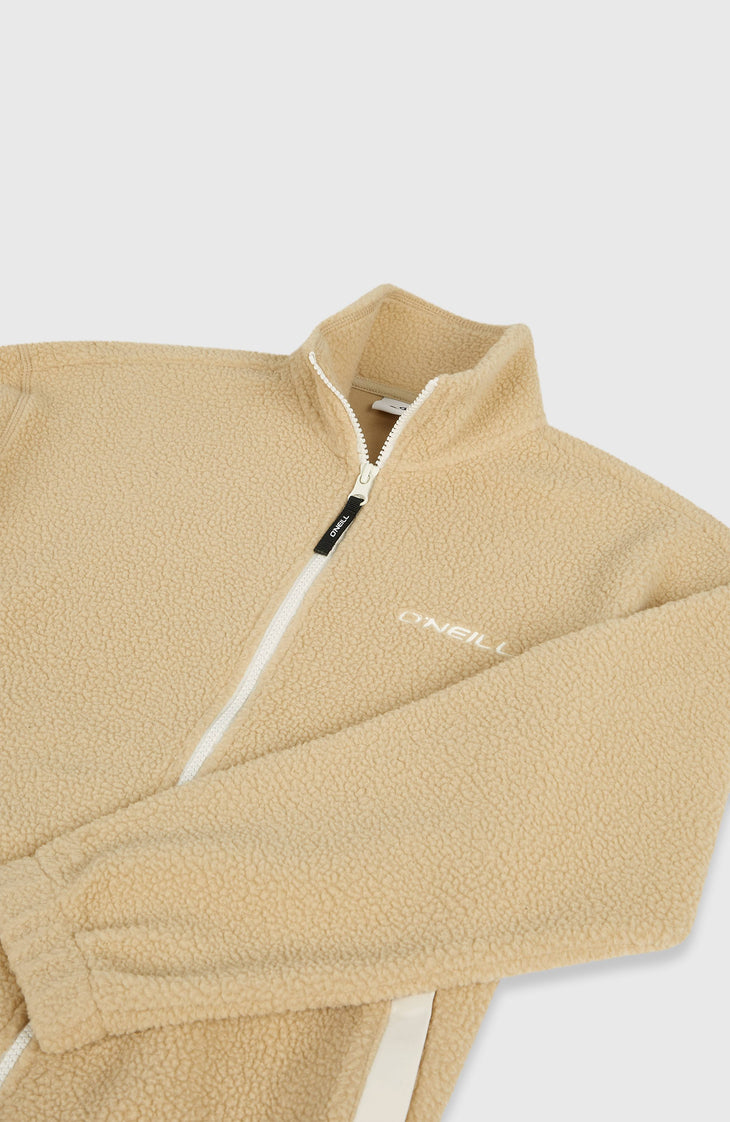 High-Pile Full-Zip Fleece | Olive Blush