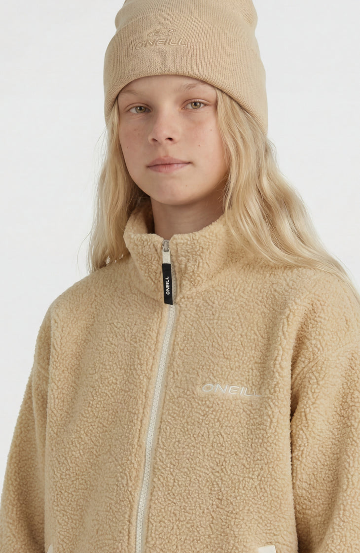 High-Pile Full-Zip Fleece | Olive Blush