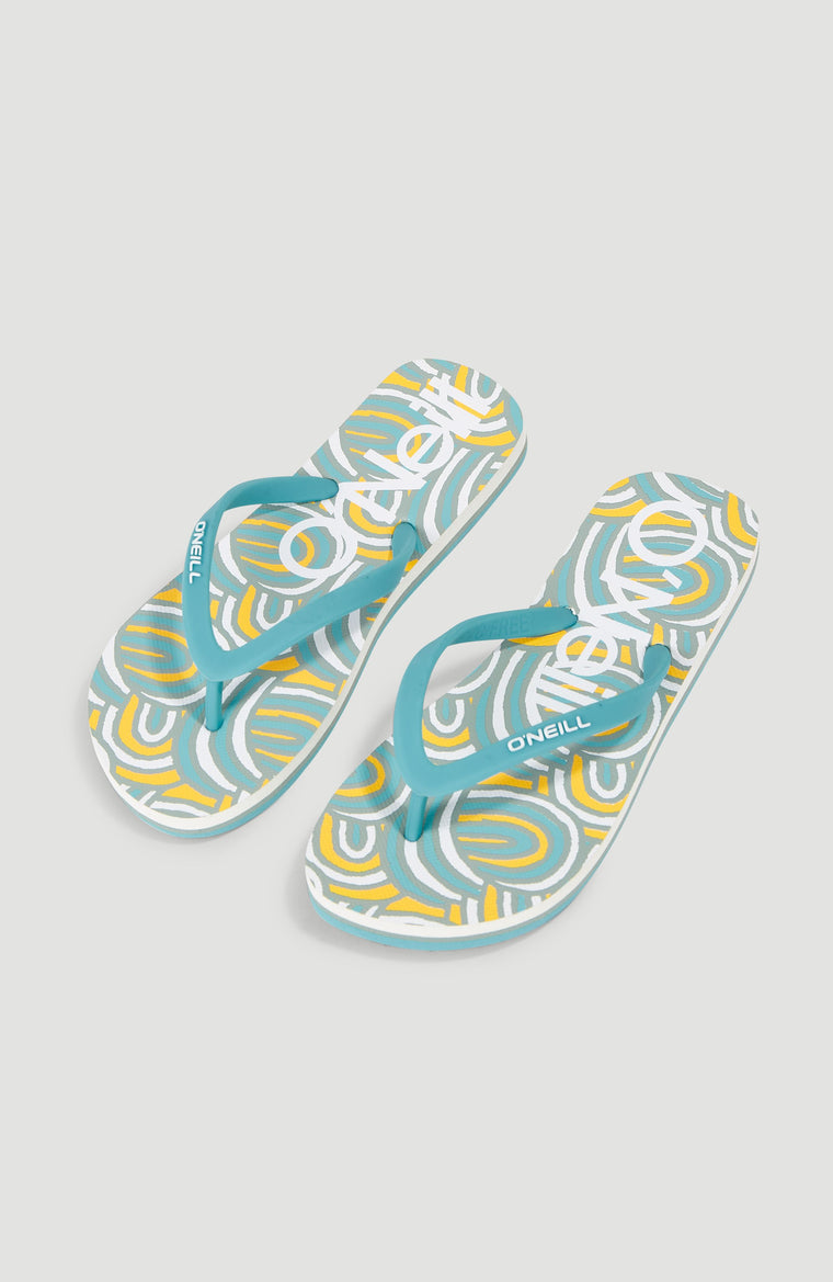 Profile Graphic Sandals | Blue Rainbow Stripe Profile Graphic Sandals | Blue Rainbow Stripe