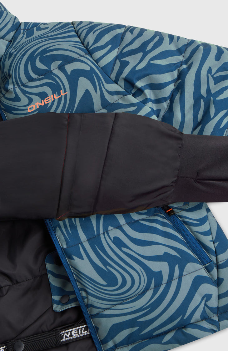 FWC'Cruz Puffer Snow Jacket | Blue Swirl Zebra