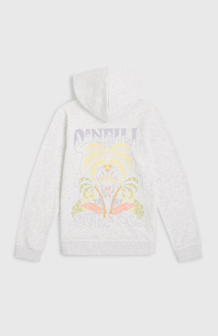 Back Print Hoodie | White Melange