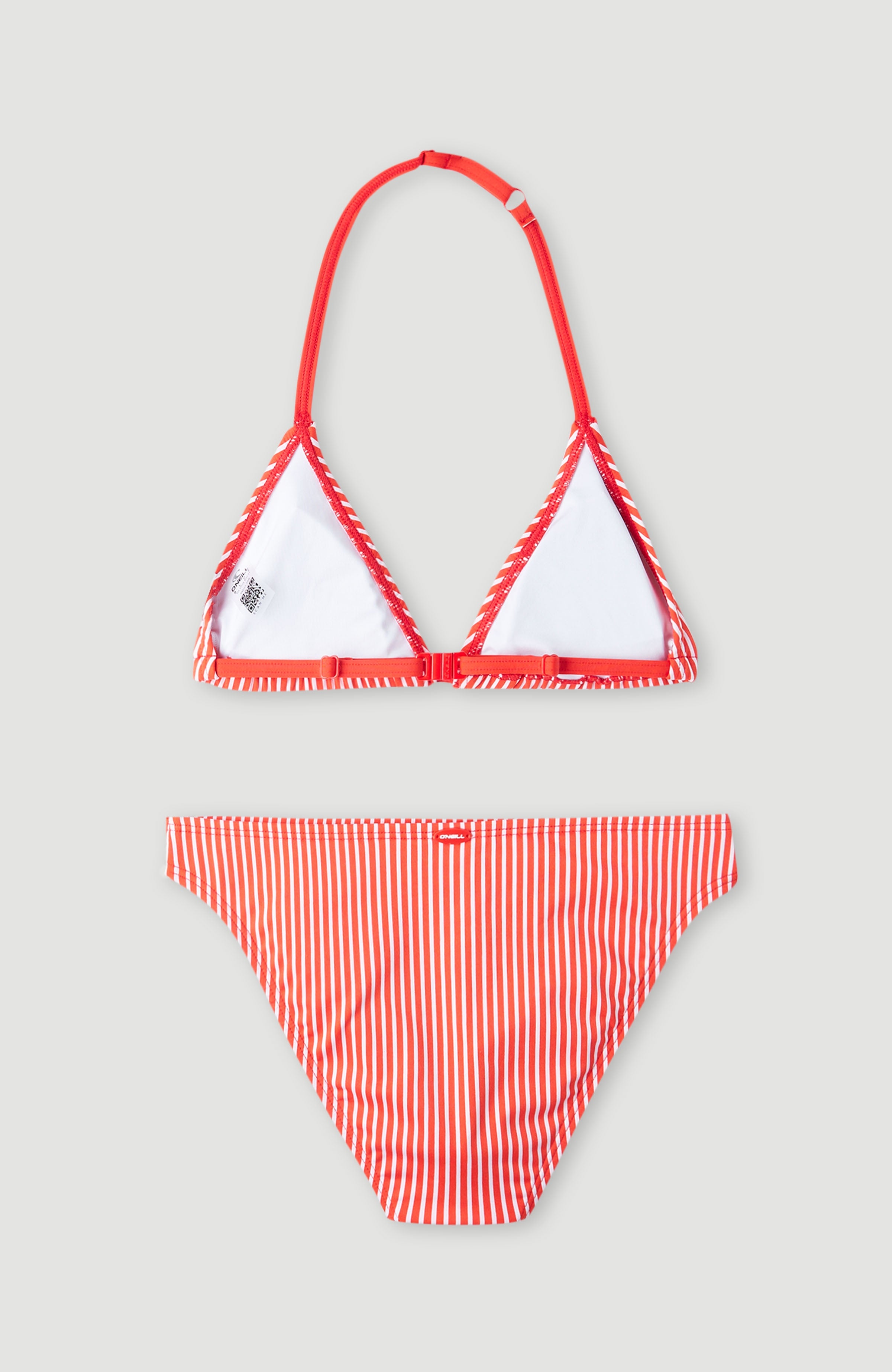 Red and white striped triangle bikini top online