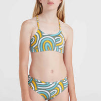 Mix and Match Tropics Bikini Set | Blue Rainbow Stripe
