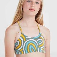 Mix and Match Tropics Bikini Set | Blue Rainbow Stripe