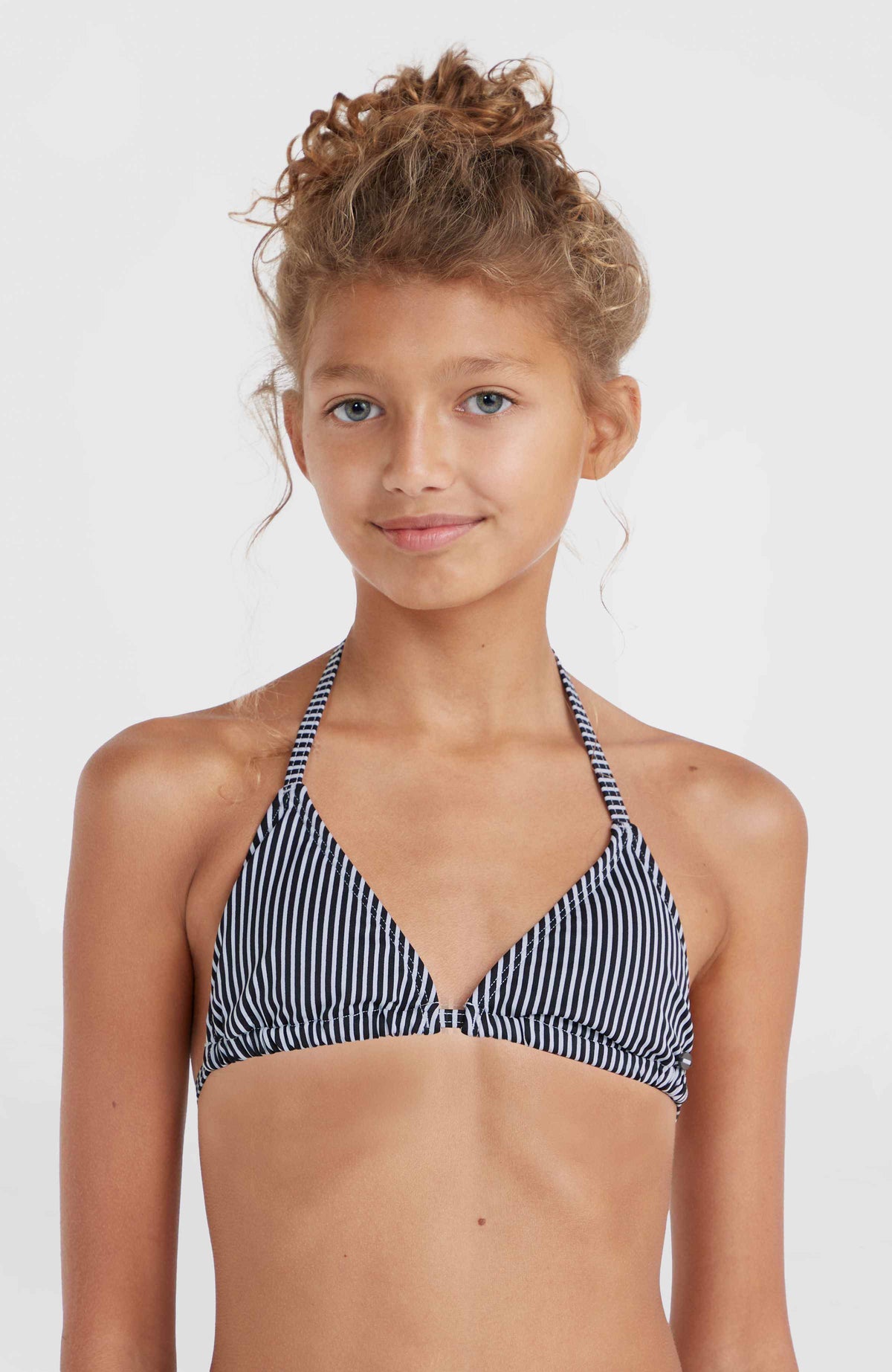 Essentials Triangle Bikini Set | Black Simple Stripe