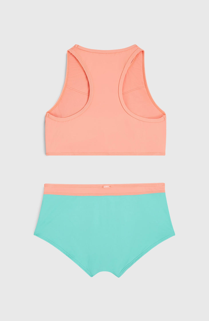 Cali Holiday Bikini Set | Coral Pink Colour Block