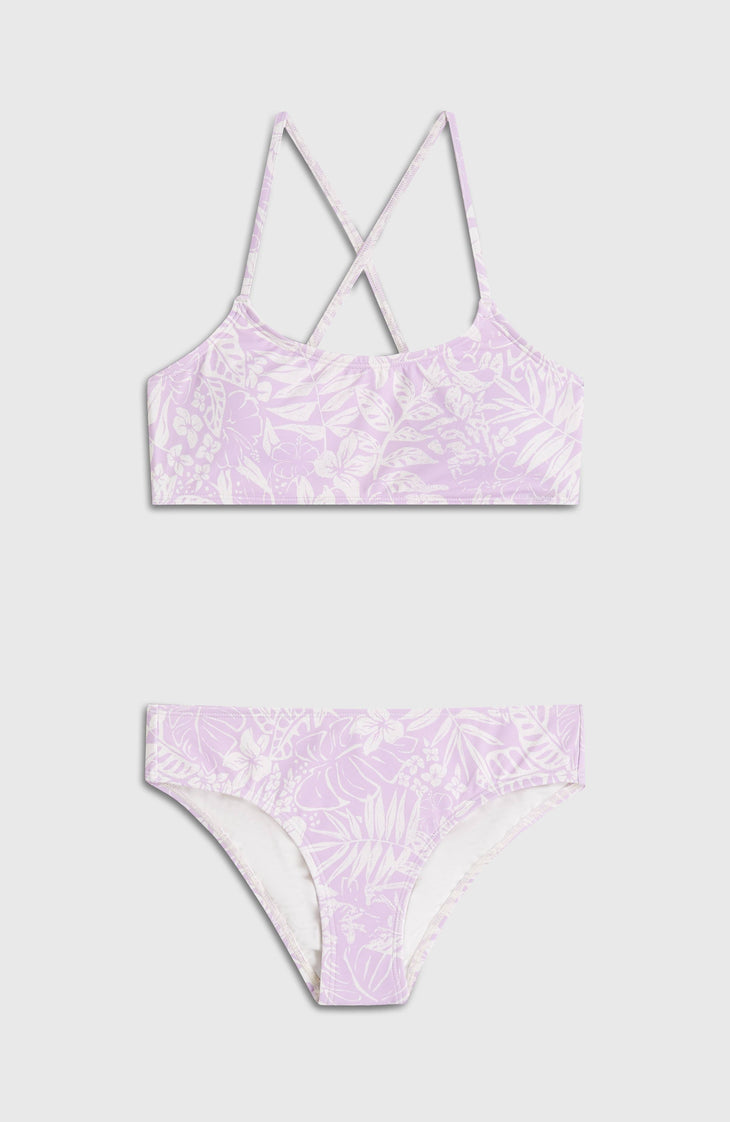 Essentials Bralette Bikini Set | Purple Island Sky