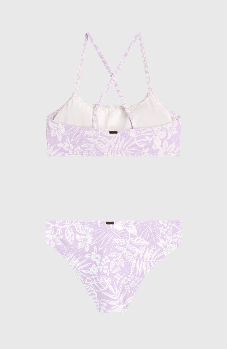 Essentials Bralette Bikini Set | Purple Island Sky