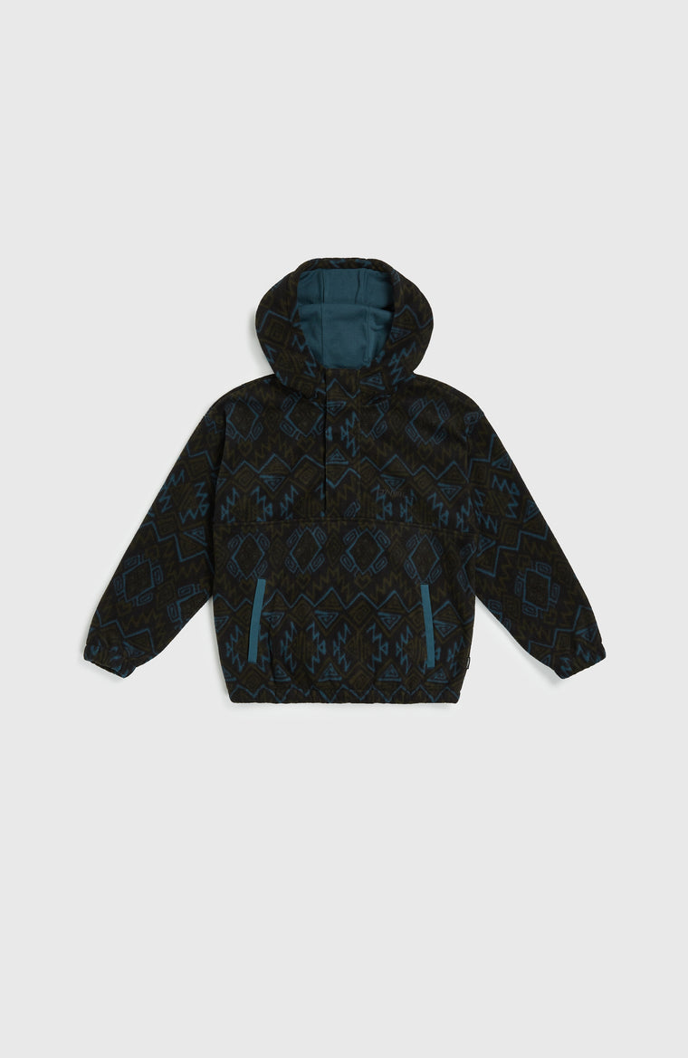 Superfleece Half-Zip Hoodie | Black Retro Ikat Superfleece Half-Zip Hoodie | Black Retro Ikat