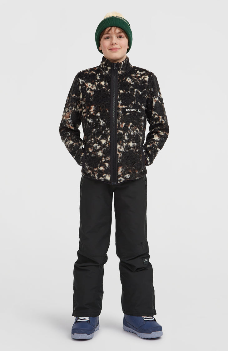 High-Pile Full-Zip Fleece | Black/Beige Quarry