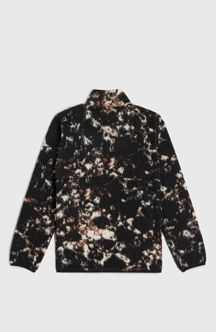 High-Pile Full-Zip Fleece | Black/Beige Quarry