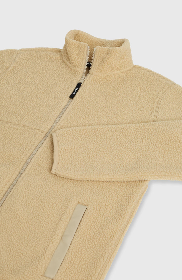 High-Pile Full-Zip Fleece | Olive Blush