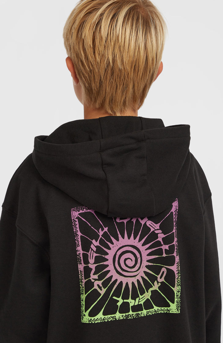 Graphic Full Zip Hoodie | Black Out
