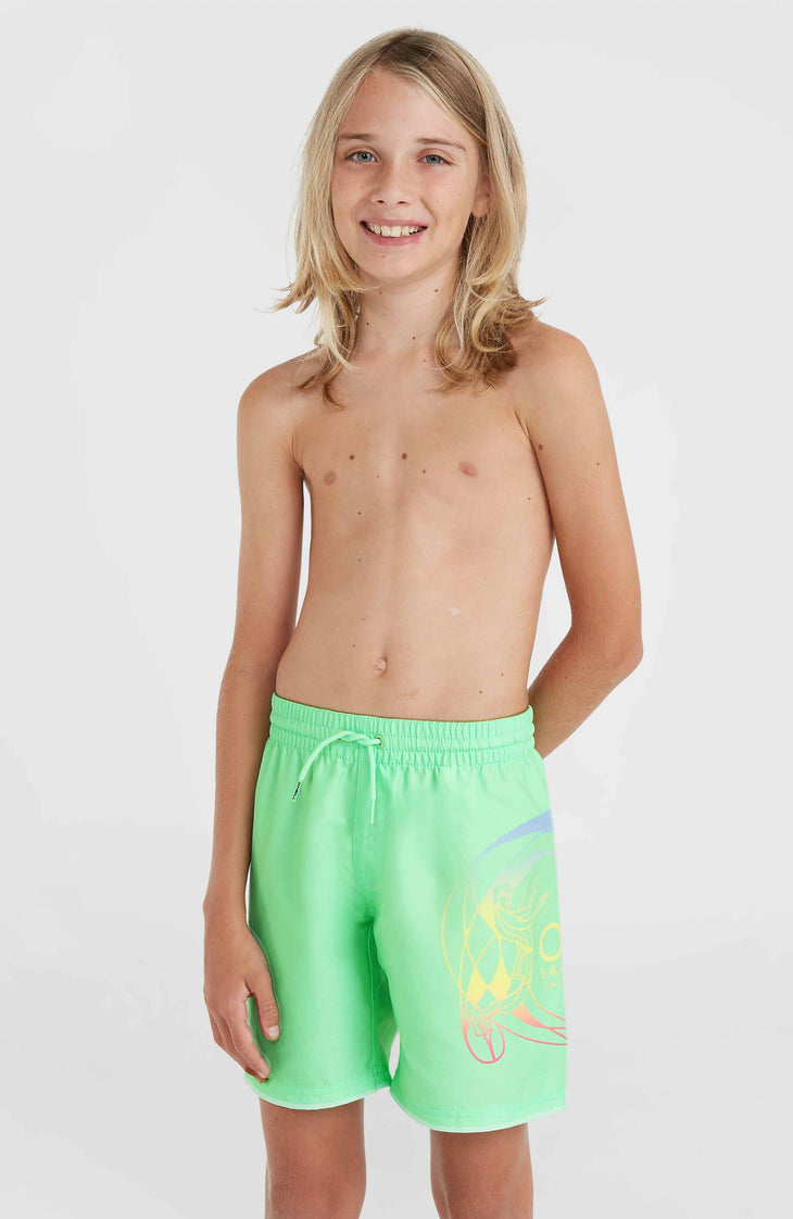 Circle Surfer 14'' Swim Shorts | Neon Green Circle Surfer Gradient Panel