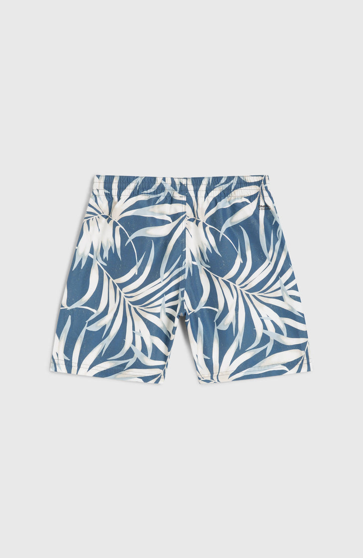 Cali 14'' Swim Shorts | Blue Dipped Leaves