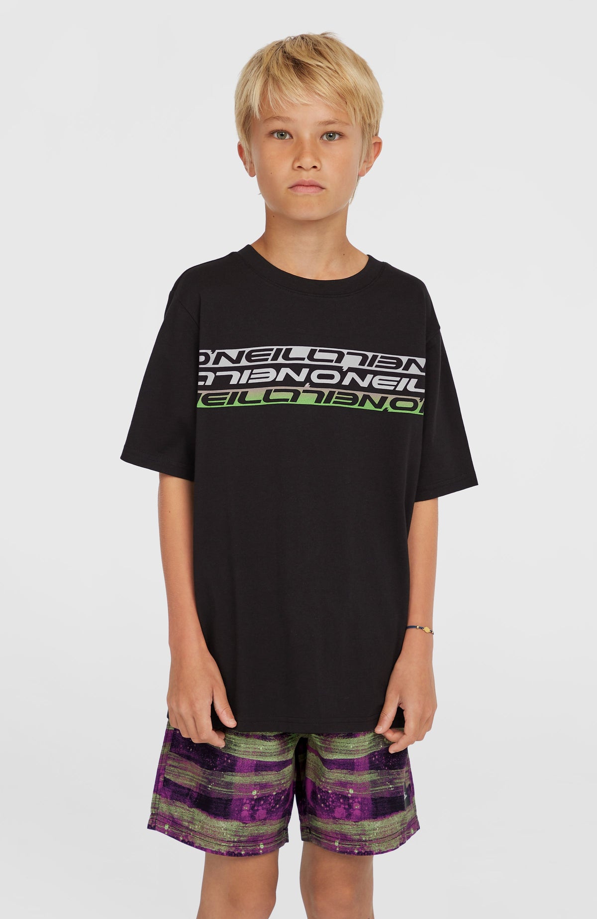 Cali Gradient 14'' Swim Shorts | Black Melted Stripe Boys