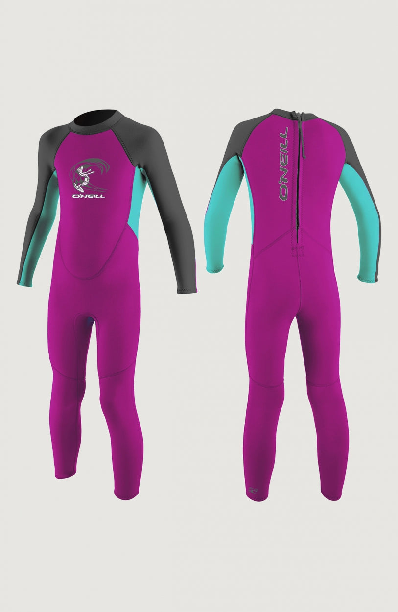Toddler Reactor-2 2mm Back Zip Full Girls | BERRY/LIGHTAQUA