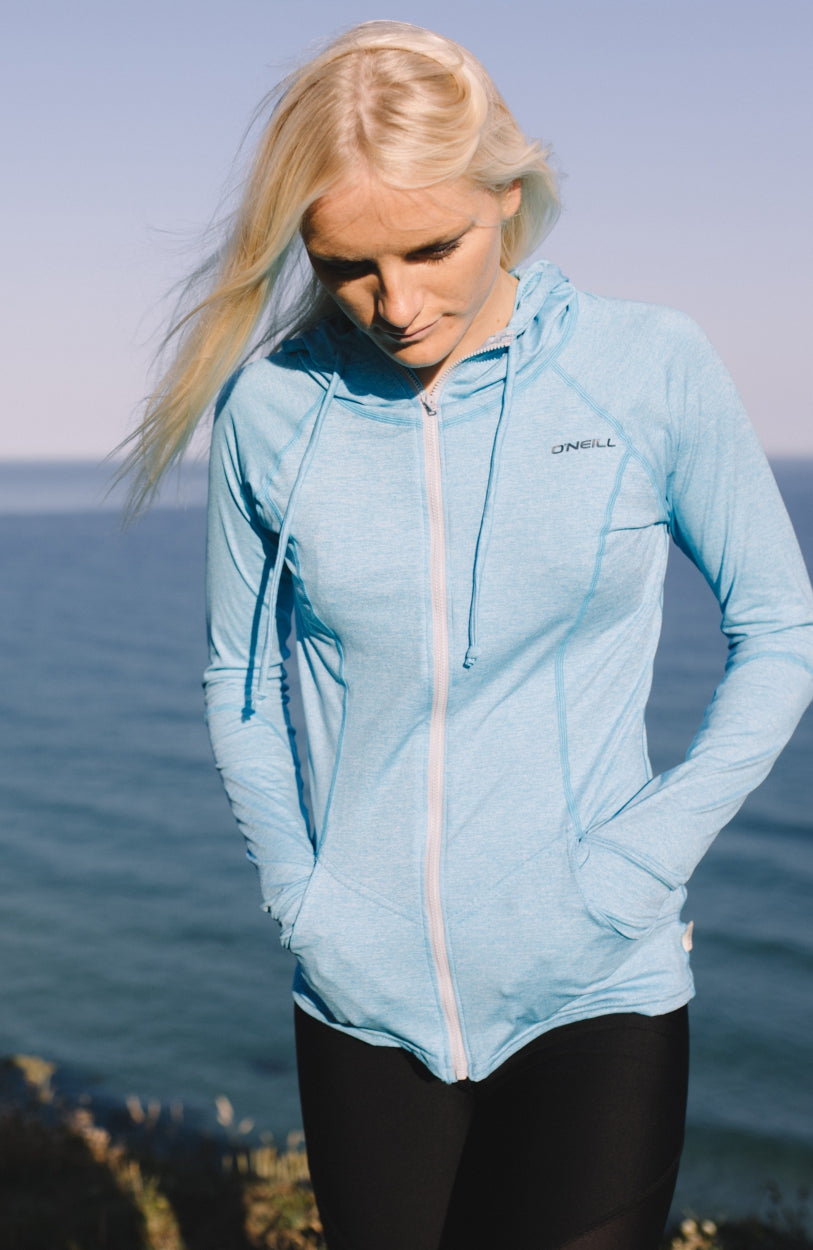 Hybrid Long Sleeve Zip UV Hoodie | Blue