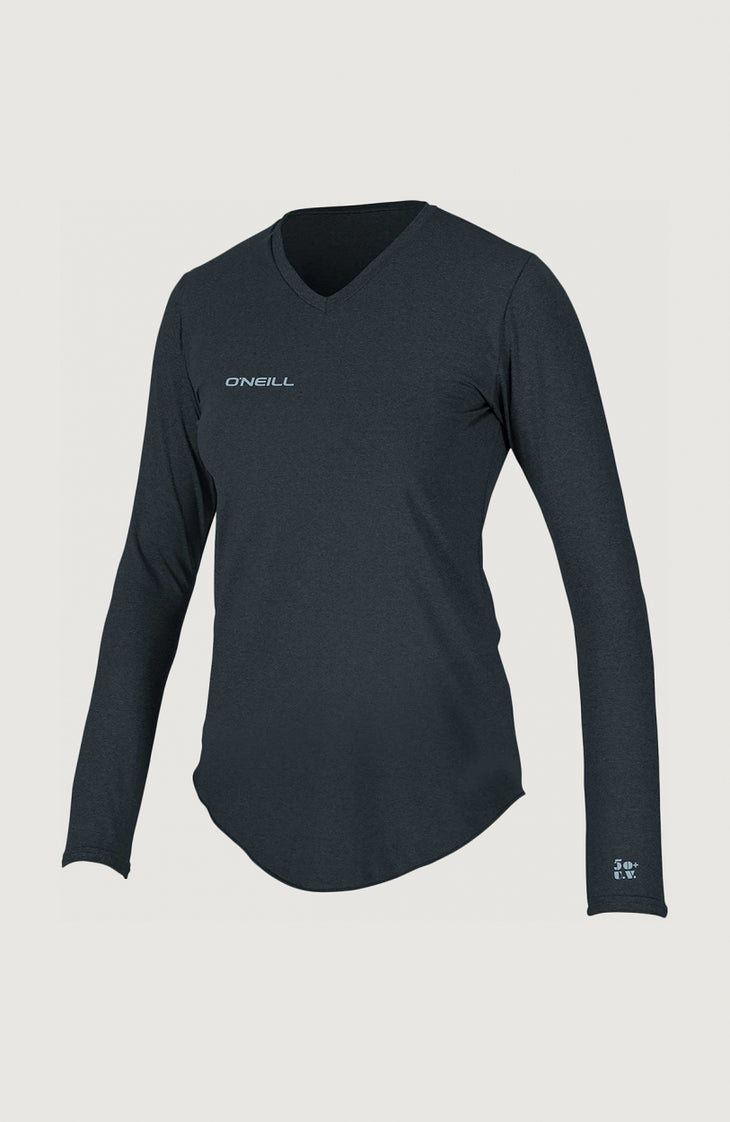 Hybrid L/Slv V-Neck Sun Shirt | Midnighter Black