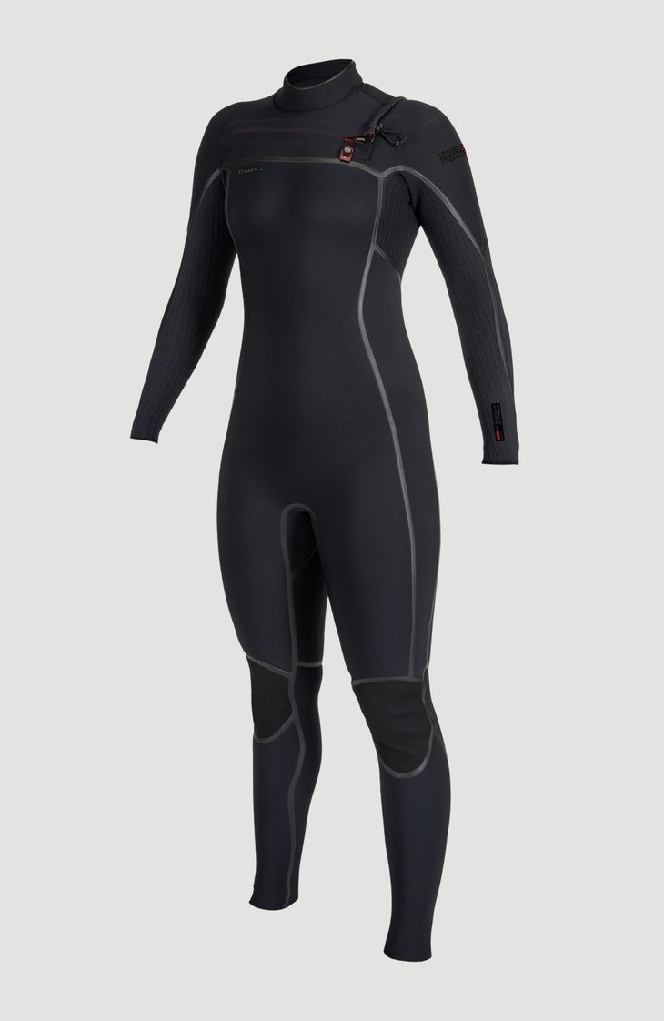 Hyperfreak Fire 4/3mm+ Chest Zip Full Wetsuit | BLACK/BLACK