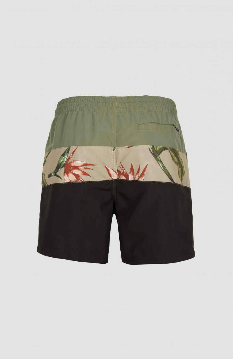 Frame Block Swim Shorts | Green Multi 1