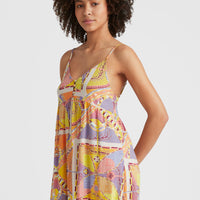 Malu Beach Dress | Yellow Scarf Print