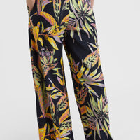 Malia High-Waist Beach Pants | Black Tropical Flower