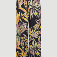 Malia High-Waist Beach Pants | Black Tropical Flower