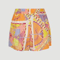 Amiri High-Waist Beach Shorts | Yellow Scarf Print