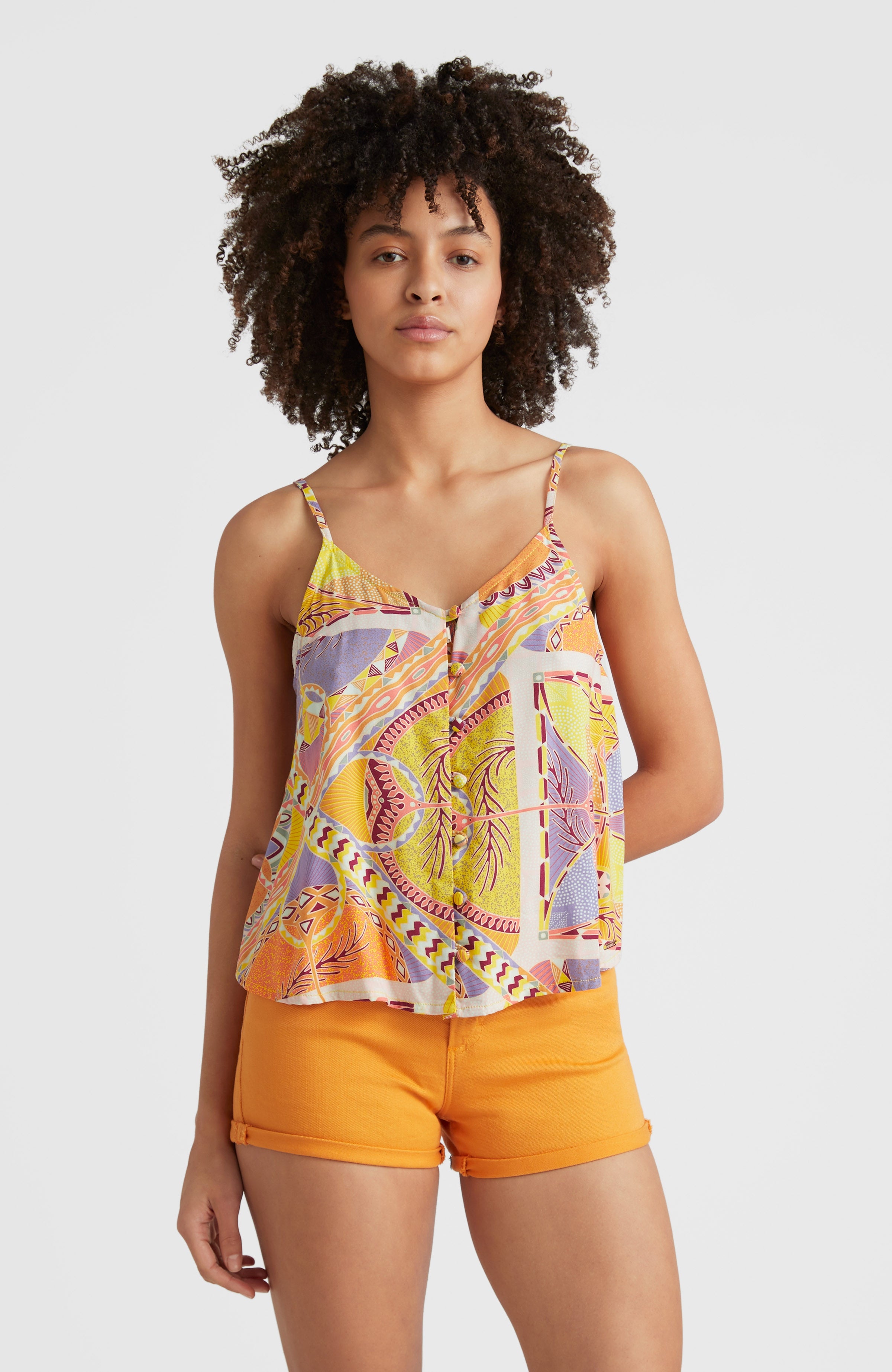 Tiare Woven Tanktop  Yellow Scarf Print – O'Neill