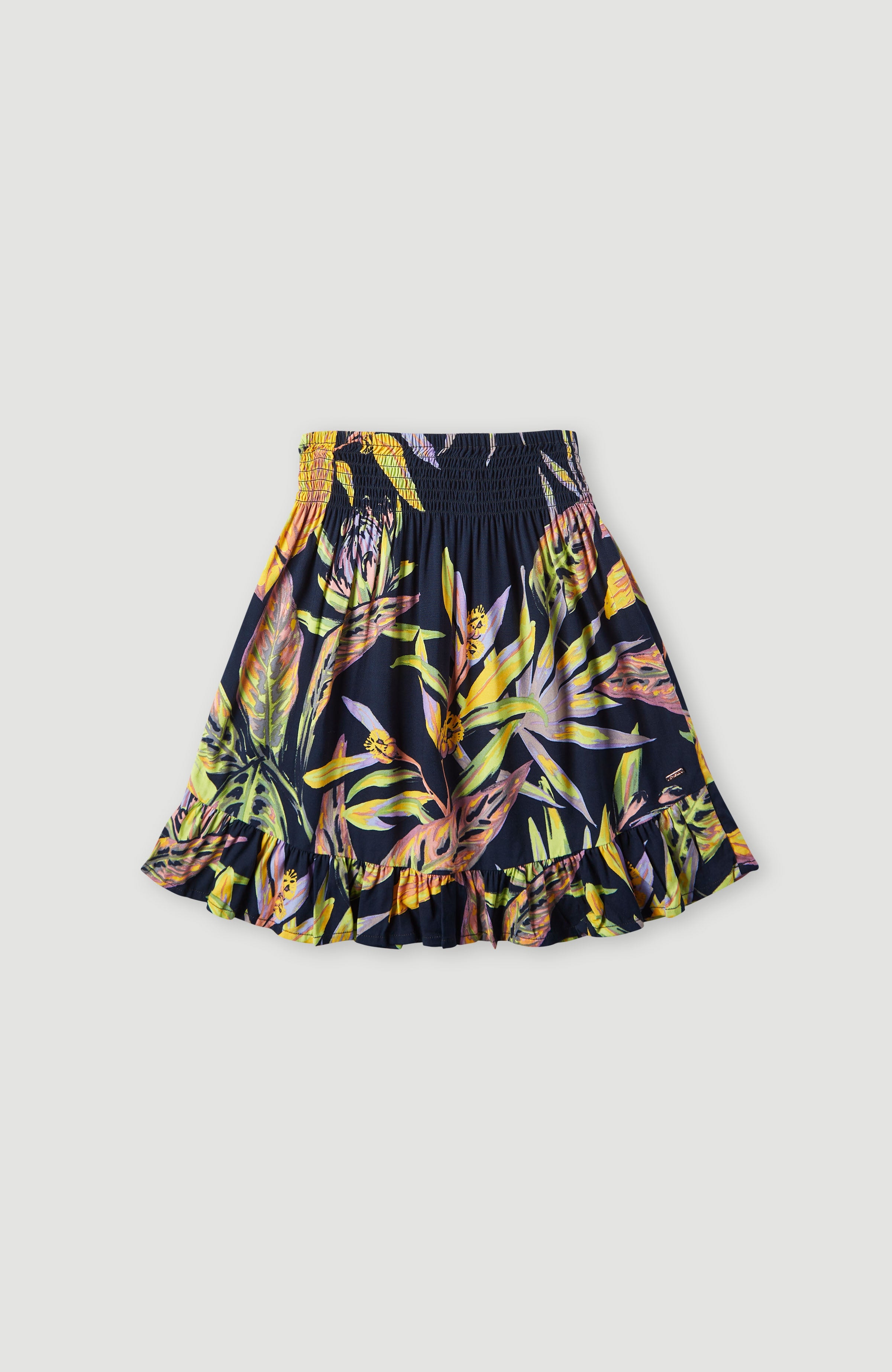 Lilia Smocked Skirt | O\'Neill Tropical Black Flower –