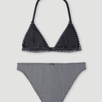 Surf State Triangle Bikini Set | Black Simple Stripe