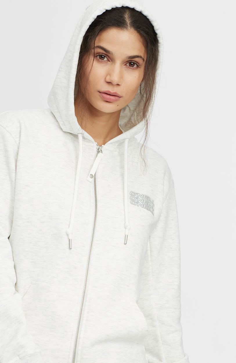 Triple Stack Full Zip Hoodie | White Melee