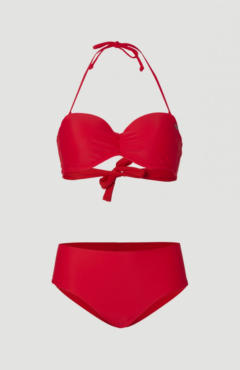 Color Block Bikini Top - Bandeau Swim Top - Red and Pink Swim Top - Lulus