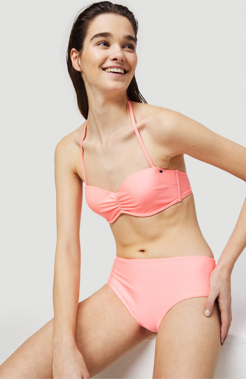 J.Crew: High-rise Full-coverage Bikini Bottom In Pink Limone Print For Women