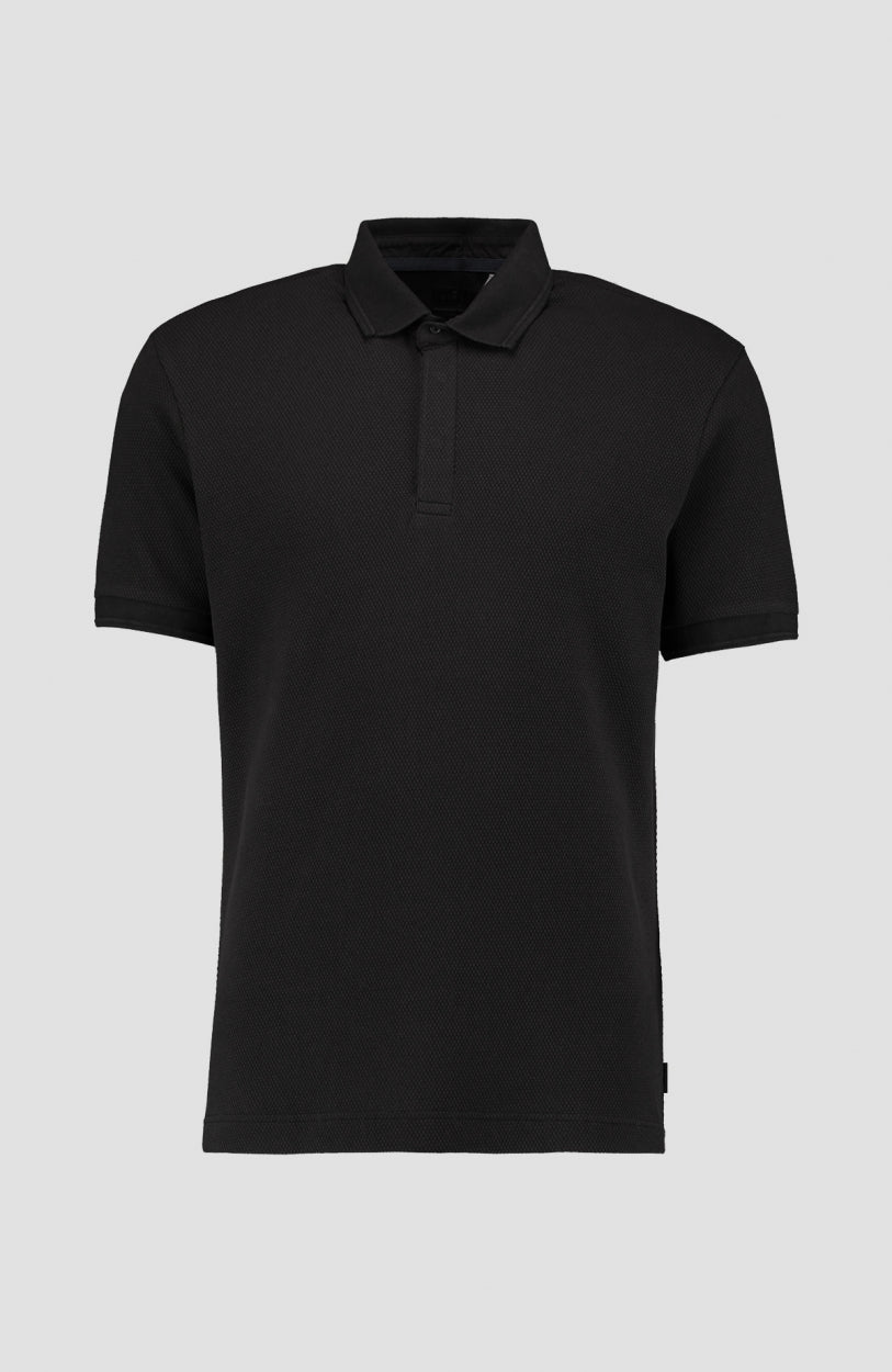 Hybrid Waffle Polo Shirt | BlackOut - A