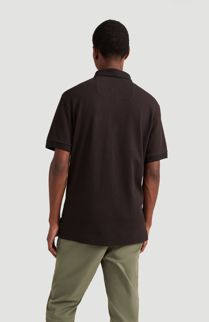 Hybrid Waffle Polo Shirt | BlackOut - A