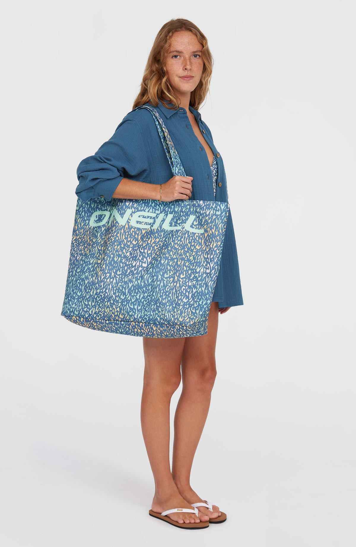 Coastal Print Tote Bag | Yellow Animal Blur