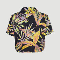 Cali Beach Shirt | Black Tropical Flower