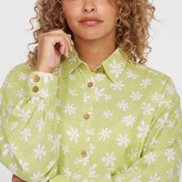 Beach Vintage Long Shirt | Green Daisyline