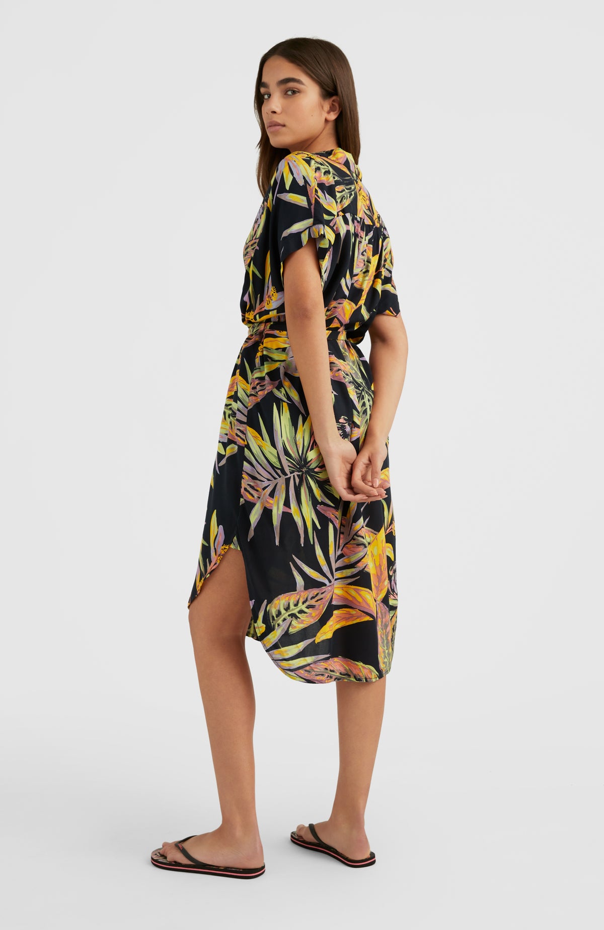 Cali Beach Shirt Dress | Black Tropical Flower – O'Neill
