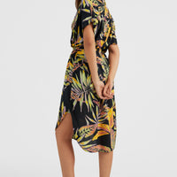 Cali Beach Shirt Dress | Black Tropical Flower