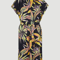 Cali Beach Shirt Dress | Black Tropical Flower