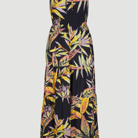 Quorra Maxi Dress | Black Tropical Flower