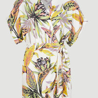 Oliana Wrap Dress | White Tropical Flower