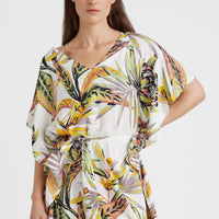 Hana Beach Cover Up | White Tropical Flower