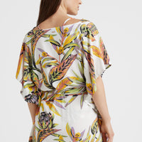 Hana Beach Cover Up | White Tropical Flower