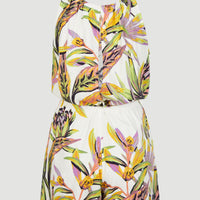 Leina Playsuit | White Tropical Flower