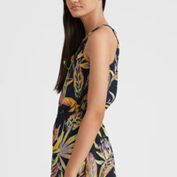 Leina Playsuit | Black Tropical Flower